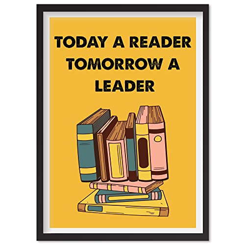 School Classroom Poster Today A Reader Tomorrow A Leader Wall Art Reading Books Poster Books Poster Love Book Poster Gift For Book Lover Office Library Decorations Motivational Posters For Classroom #TOP25