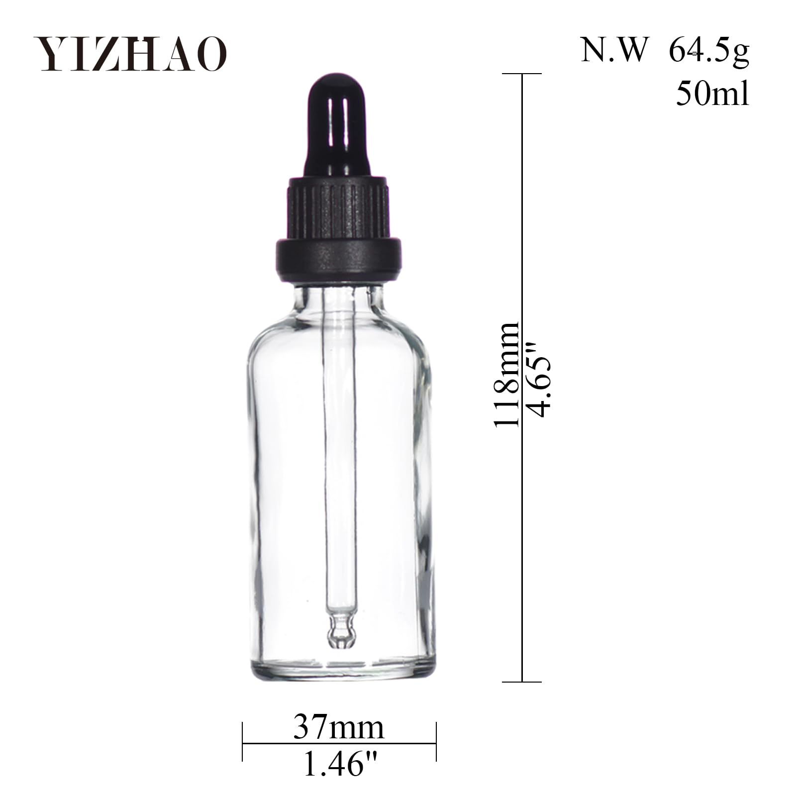 YIZHAO Blu Bottiglie Contagocce Vetro 50ml, con Pipette Contagocce Vetro,per Oli Essenziali, Aromaterapia, Laboratorio, Fragranze, Cosmetici, Viaggio - 12 Pcs