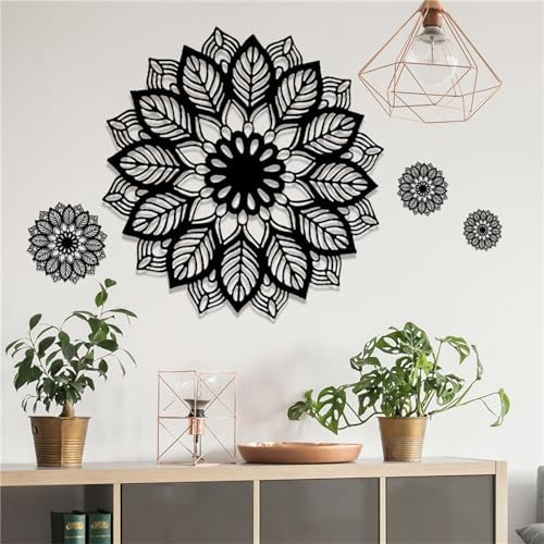 Large Black Mandala Wall Decals Flower Wall Stickers 