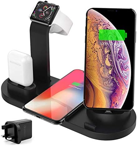 Singwow Wireless Charging Station 6 in 1 : Wireless Charger + 3 in 1 Charging Dock Station for iPhone Samsung Huawei + AirPods Dock Stand + Apple Watch Stand (No Apple Watch Charger)