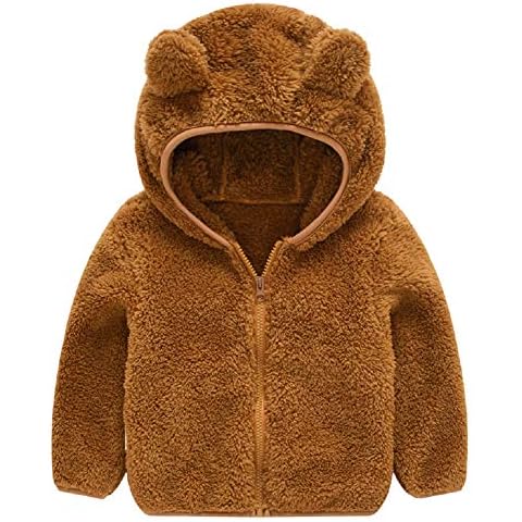 JESKIDS Toddler Girls Boys Fleece Hoody Jacket Zip Up Teddy Coat Warm Winter Outwear Cover