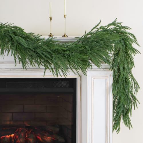9FT Artificial Norfolk Pine Garland, Realistic...