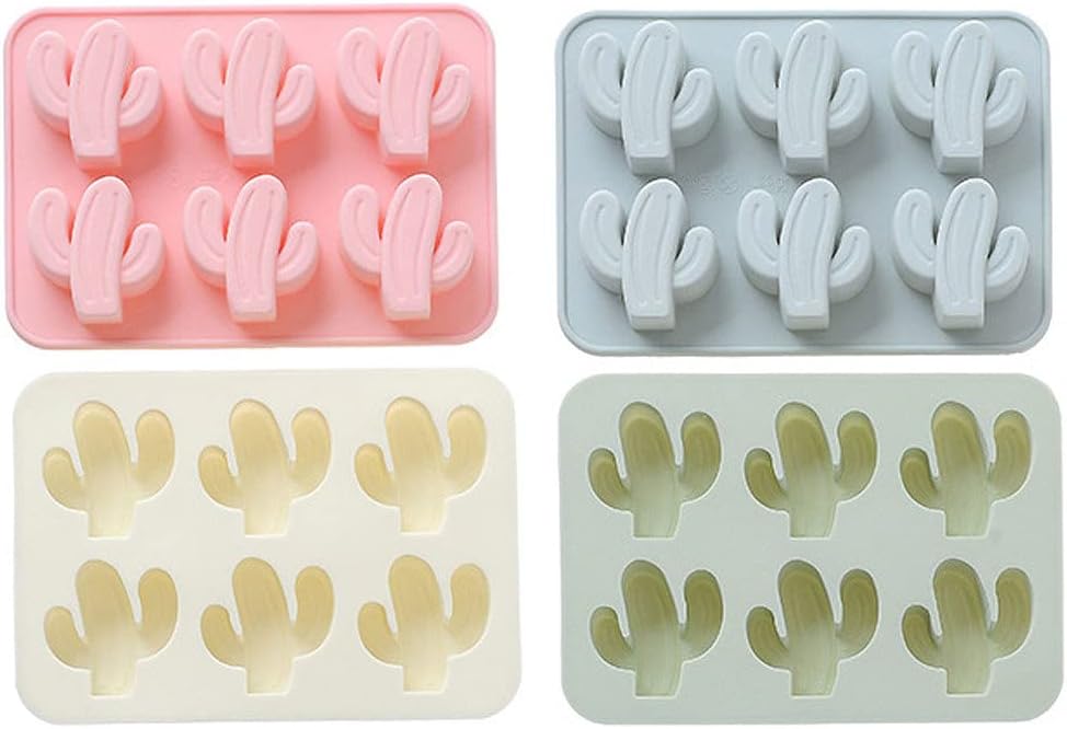 4-Piece Silicone Cat Ice Cube & Chocolate Mold - Novelty Mini Cat Molds for Ice, Chocolate, Candle & Cake Decoration