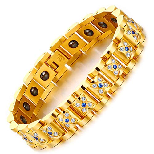 JHKJ Women/Men Elegant Titanium Magnetic Recovery Bracelet Pain Relief for Arthritis and Carpal Tunnel Adjustable with Free Tool,Women