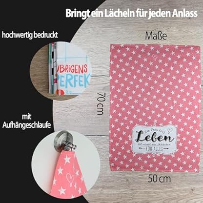 HappyLife Geschirrhandtuch, Verschiedene Sprüche, 100% Baumwolle (Frau fürs Leben) – Bild 3