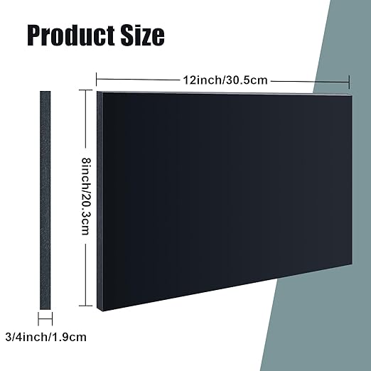 2 Láminas de Plástico HDPE 3/4" x 8" x 12" Negras para Manualidades miniatura 2
