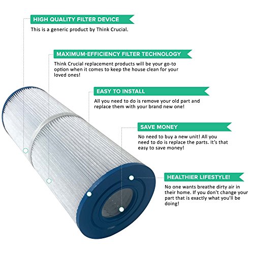 Think Crucial Replacement Pool Filter – Compatible with Unicel Part # C-4326, FC-2375, 25 – Fits Most Unicel, Filbur, Rainbow Dynamic – Bulk (4 Pack)