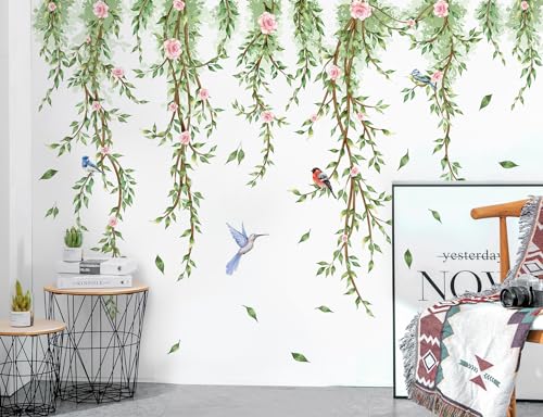 Vinilo decorativo hojas verdes para pared miniatura 6