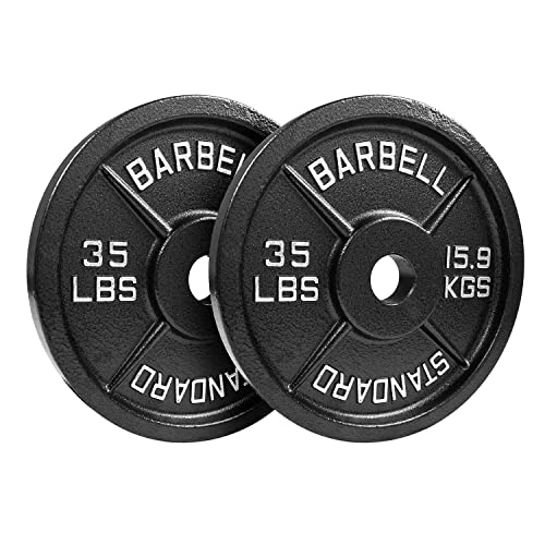 Steel Olympic Plates 35Lb Pair - Olympic Standard Premium Coated 2X 35 Pound Weights #TOP5