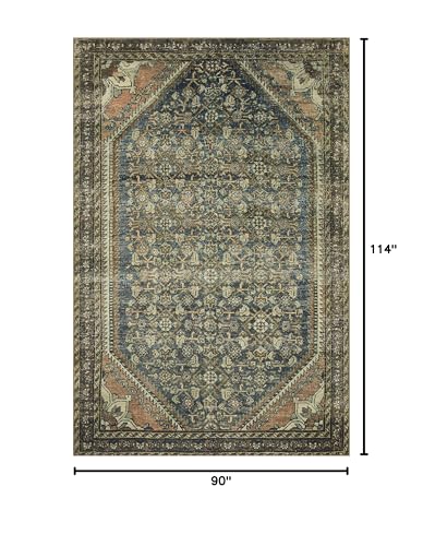 Image of Loloi Magnolia Home Banks Denim /Clay 7'-6 inch x 9'-6 inch Area Rug