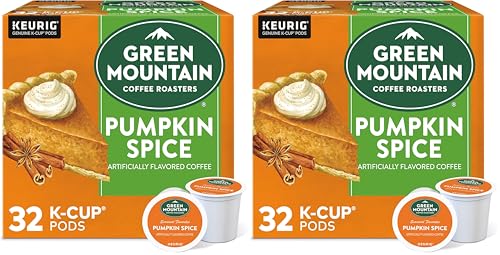 Image of Green Mountain Coffee Roasters Seasonal Selections Pumpkin Spice, Keurig Single-Serve K-Cup Pods, Light Roast Cofee, 32 Count (Pack of 2)