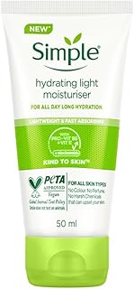 Simple Hydrating Light Moisturiser, 50ml | 12hr Hydration | With Niacinamide, Pro-Vitamin B5, Glycerin &amp; Borage Seed Oil |...