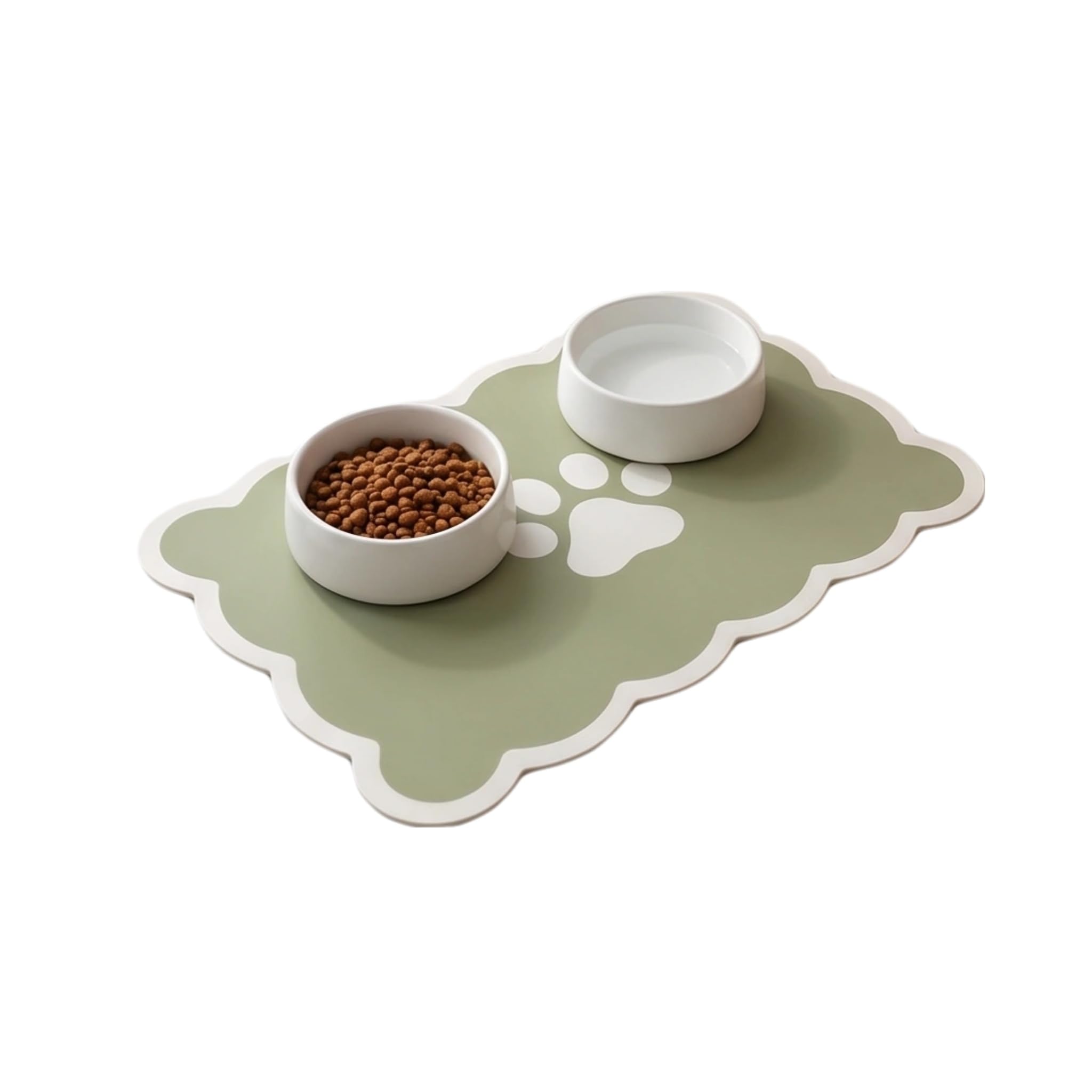 Pet Food Mat, 2pcs Washable Dog Cat Bowl Mat, 30 × 50 cm