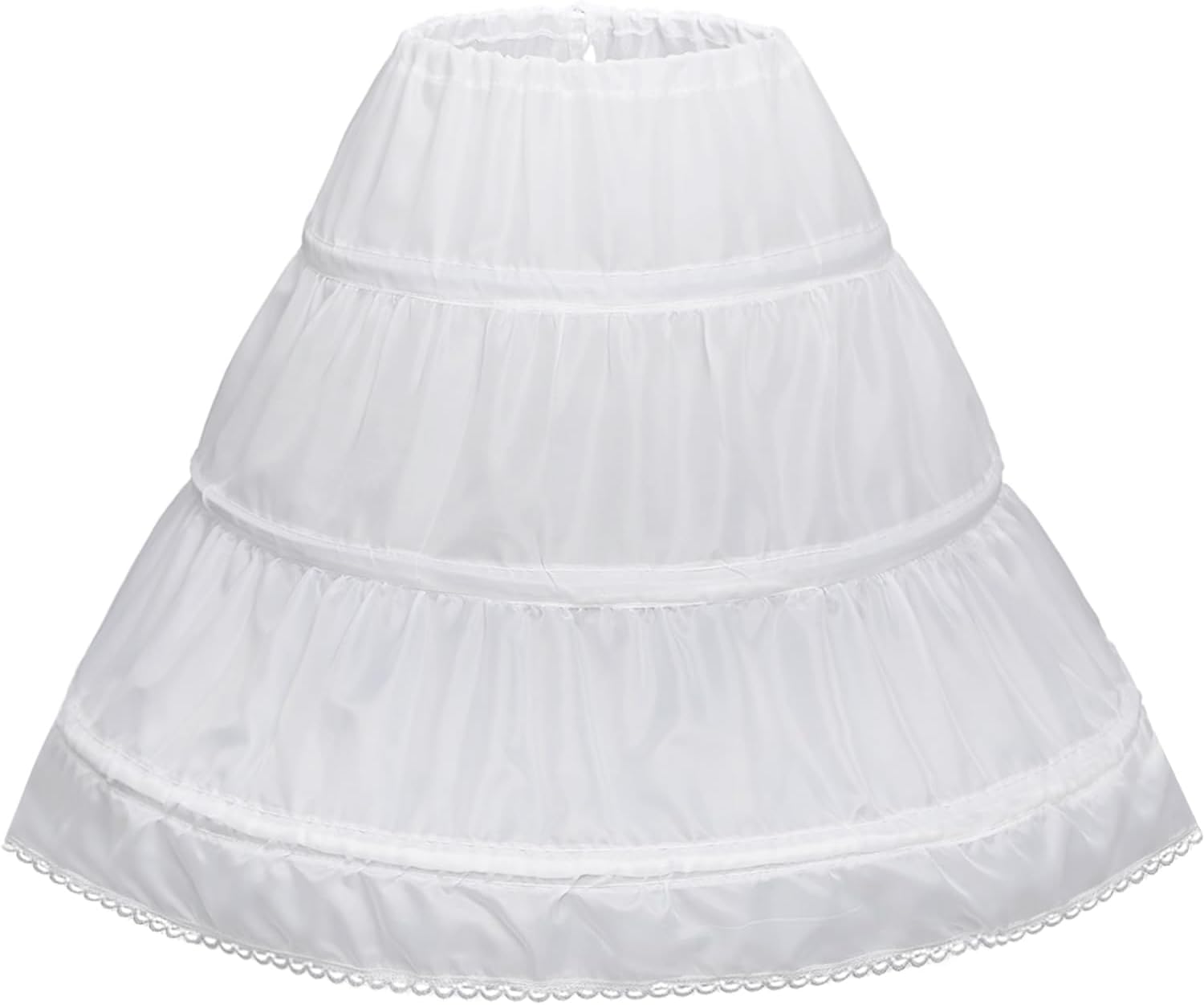 Girls' 3 Hoops Petticoat Full Slip Flower Girl Crinoline Skirt