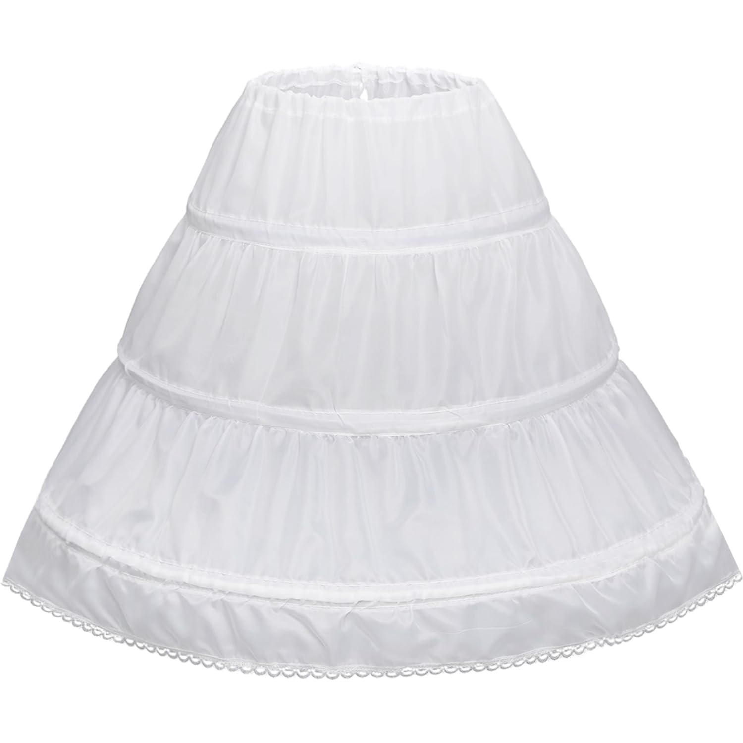 Abaowedding Girls' 3 Hoops Petticoat Full Slip Flower Girl Crinoline Skirt