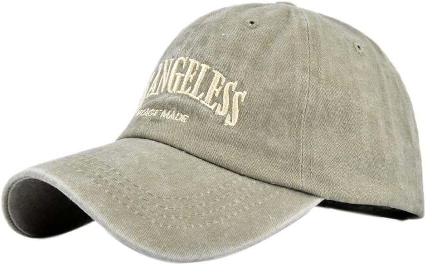 Vintage Baseball Cap Embroidery Los Angeles Washed Denim Trucker Cap 100% Cotton Sun Hat for Men Women Adjustable
