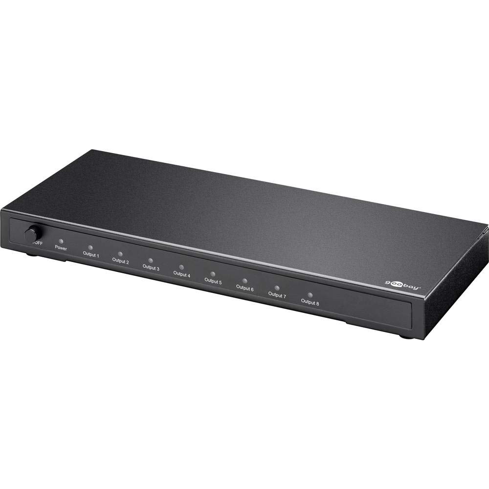 Goobay 58979 rozdzielacz HDMI Ultra HD 4K / 2K, 1 IN / 8 OUT rozdziela sygnał HDMI na maks. 8 ekranach