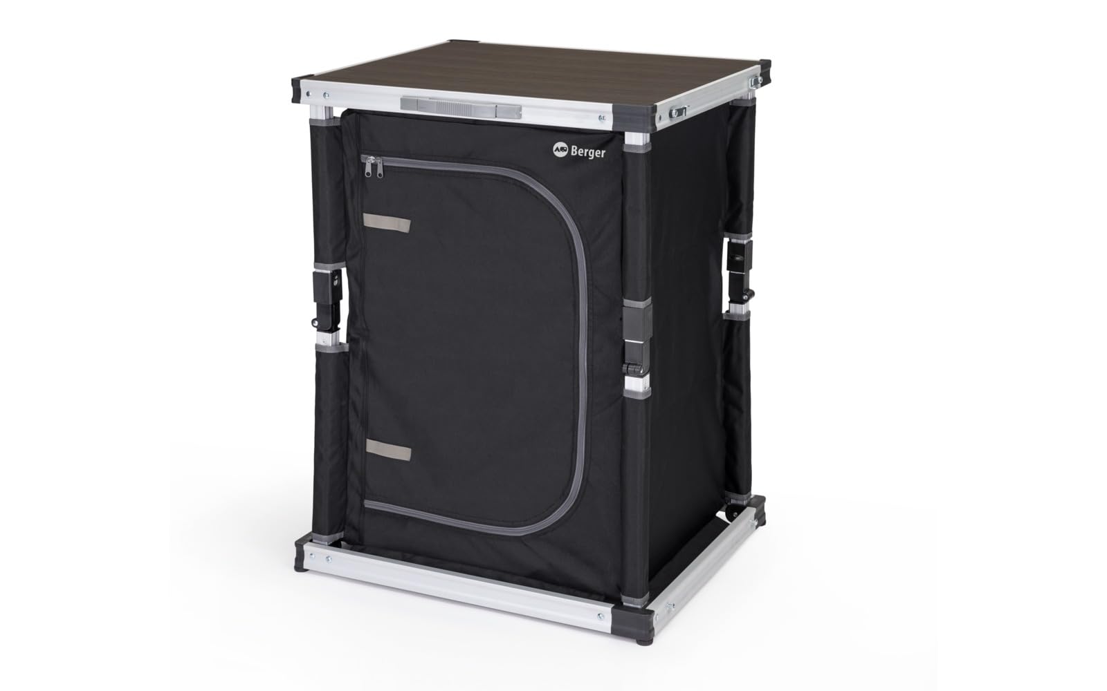 Kofferbox faltbar für Camping & Outdoor – Stabile Aluminium-Aufbewahrungsbox mit 3 Fächern, Tragetasche inkl., Belastbar bis 30 kg, Leichte Camping Aufbewahrungslösung für Reisen und Garten