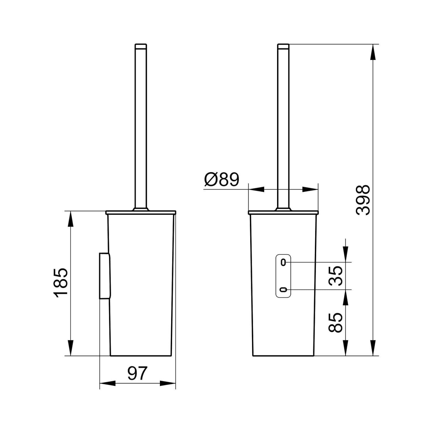 Keuco 12764010100 Moll Toilettenbürstengarnitur, chrom / weiß