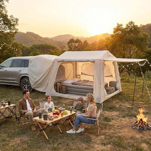 Inflatable SUV Camping Tent, 2-in-1 Tailgate Air Tent for...