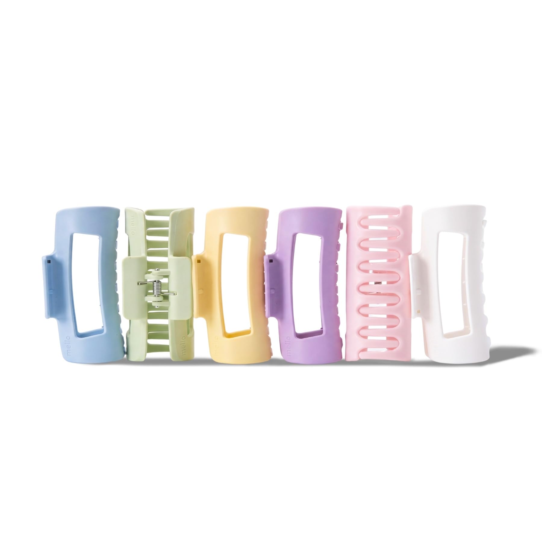 Photo 1 of Mello Medium Hair Clip - Flexible Comfort Hair Claw for Women, For Thick & Thin Hair Styling, Durable Material, Matte Non-Slip Finish, Made in Korea, Patent Pending (6 Pack, Medium, Light)