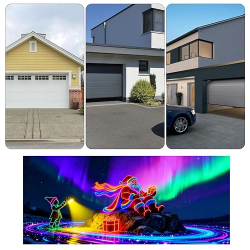 Housse de porte de garage de Noël fluorescente UV pour décoration murale festive extérieure - 6