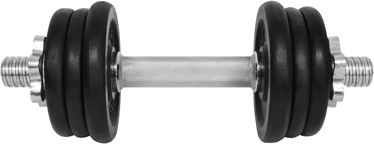 Sppj8 Unisex Adult Sportteam One Hand Dumbbell Bar with 6 Pieces Disc Set, Weight- 9 kg. Dumbbell - Multi-Colour, One Size