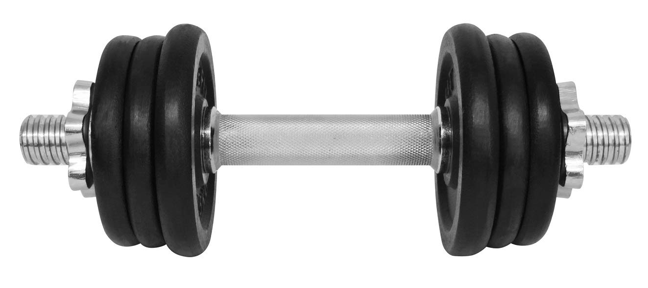 Sppj8 Unisex Adult Sportteam One Hand Dumbbell Bar with 6 Pieces Disc Set, Weight- 9 kg. Dumbbell - Multi-Colour, One Size