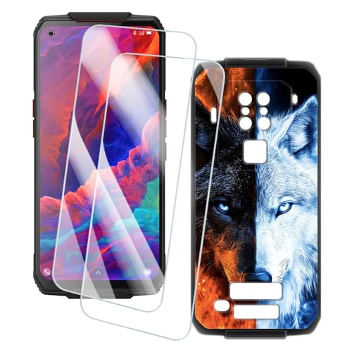 OAGELIM 2�Z�b�g �X�N���[���v���e�N�^�[ + �P�[�X Oukitel WP7 (6.53 �C���`) �Ƃ̌݊������� �A�[�e�B�X�e�B�b�N�J�X�^���v�����g�J�o�[�Ƌ����K���X�t�B���� �X�N���b�`�h�~ (�T)