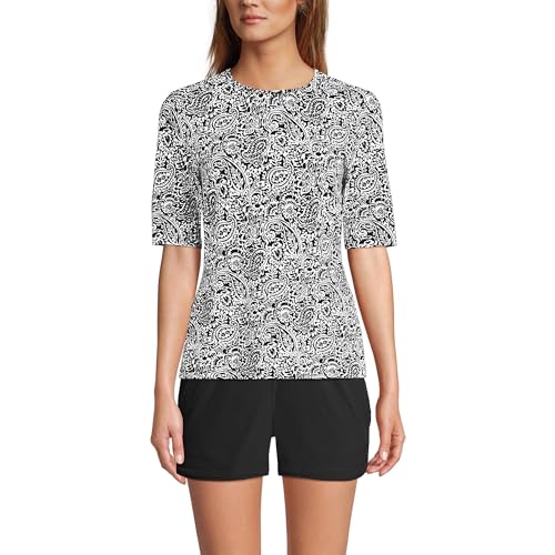 Lands' End Women's Sunshade UPF 50 Elbow Sleeve Relaxed Rash Guard