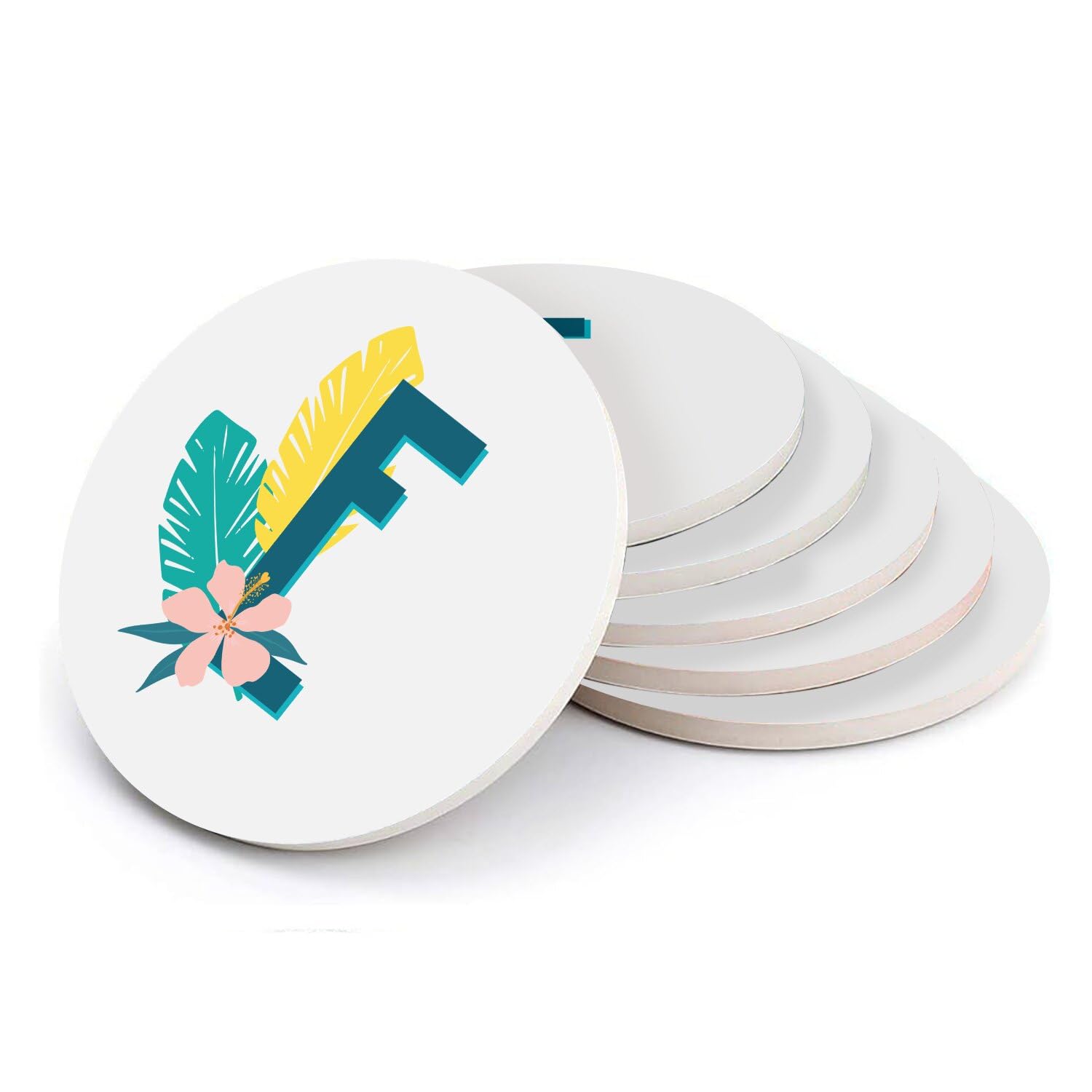 Sous-verre céramique anti tache table bois fleurs exotiques