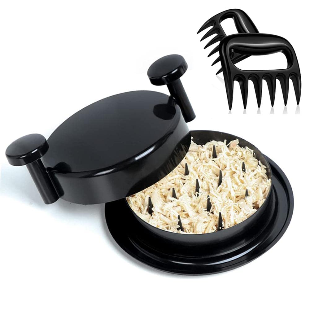 Goodern 3 Pcs Chicken Shredder,Meat Shredder with Bear Claws Meat Claws,Durable Meat Shred Machine,Chicken Shredding Tool Twist with Handles,Meat Claws for Shredding Beef Chicken,Kitchen Tools-Black