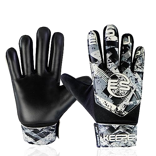 ESUP PRO Soccer Goalie Gloves with 4mm Latex for Super Grip & Finger Spine Protection |Funky...