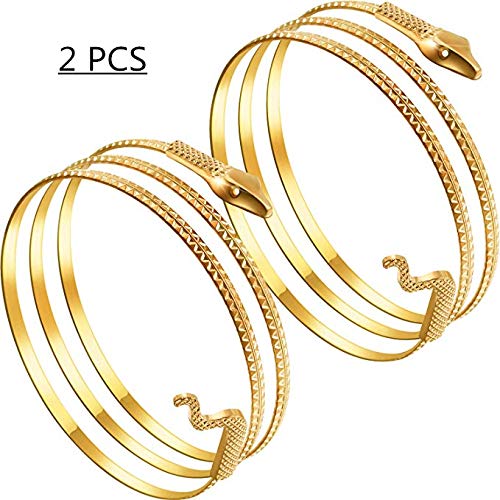 Yuejiancaos Serpiente Enrollada De Metal Espiral Brazo Superior Ajustable Brazalete Brazalete Brazalete...