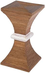 Butler Specialty Company Marikit 13" W Square Wood and Arorog Side Table-Brown