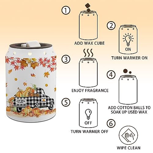 Bonsai Tree Fall Wax Melt Warmer-Fall Decorations for Home-Ceramic Truck Fall Wax Melts Warmer for Oil Candle-Farmhouse Fall Bathroom Decor Truck for Living Room Kitchen Bathroom Home - Image 4