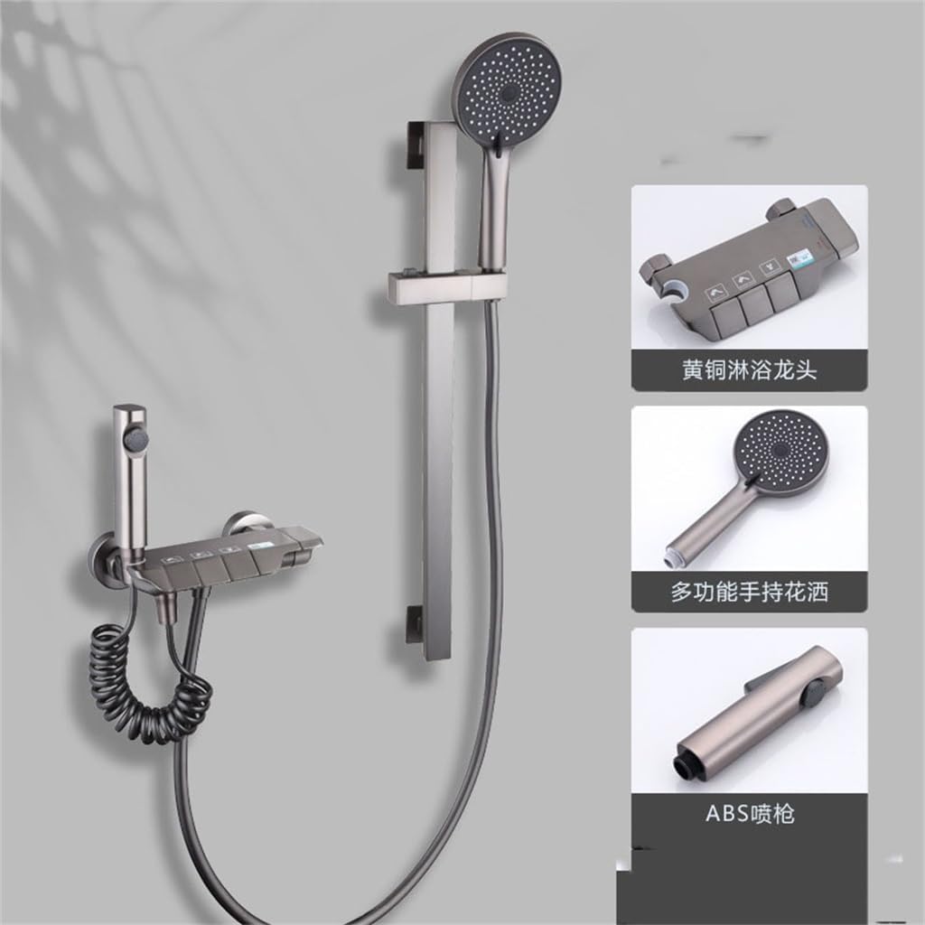 Home Bathroom Simples Shower Set Split Type All Copper Gun Gray Pressurized Bath