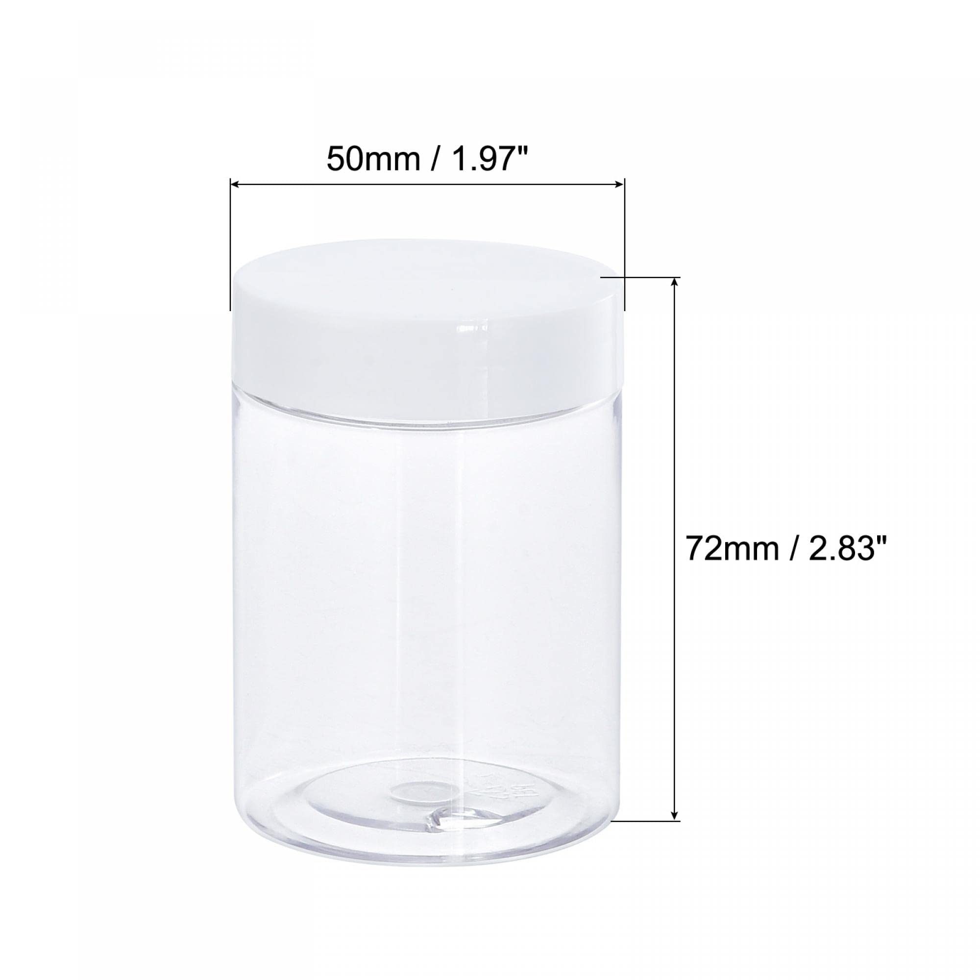 sourcing map 6 szt. okrągłych plastikowych słoików z białą śrubą u góry pokrywki 3 oz/100 ml pusty pojemnik