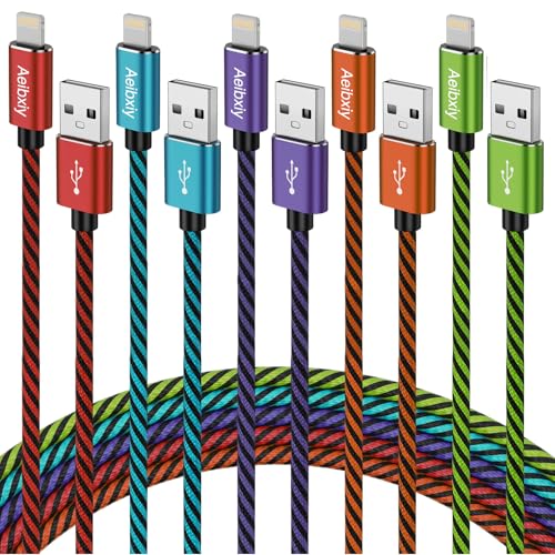 Cargador para iPhone compatible con iPhone 14 13 12 11 Pro Max cable Lightning Aeibxiy de 5 piezas