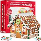 Taboom Large Gingerbread House Kit - Holiday Cookie Decorating Kit Do It Yourself Easy to Assemble Christmas Gingerbread House - 13 Pieces Total