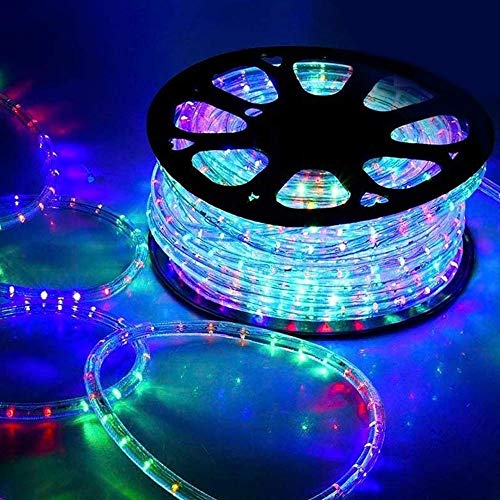 Bakaji Tubo Luminoso 50 Metri Colore Multicolore 900 LED Per Uso Esterno Ed Interno Con Controller 8 Giochi Di Luce Bobbina Luci multicolore