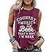 Women's Crew Neck Fashionable Sleeveless Top Vest and Suspender with English Letter Print (S) Wine