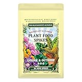The Old Farmer's Almanac Houseplant & Flower Plant Food Mini Spikes - NPK 5-5-5 for Continuous Feeding and Vibrant Colors (24 Mini Spikes)