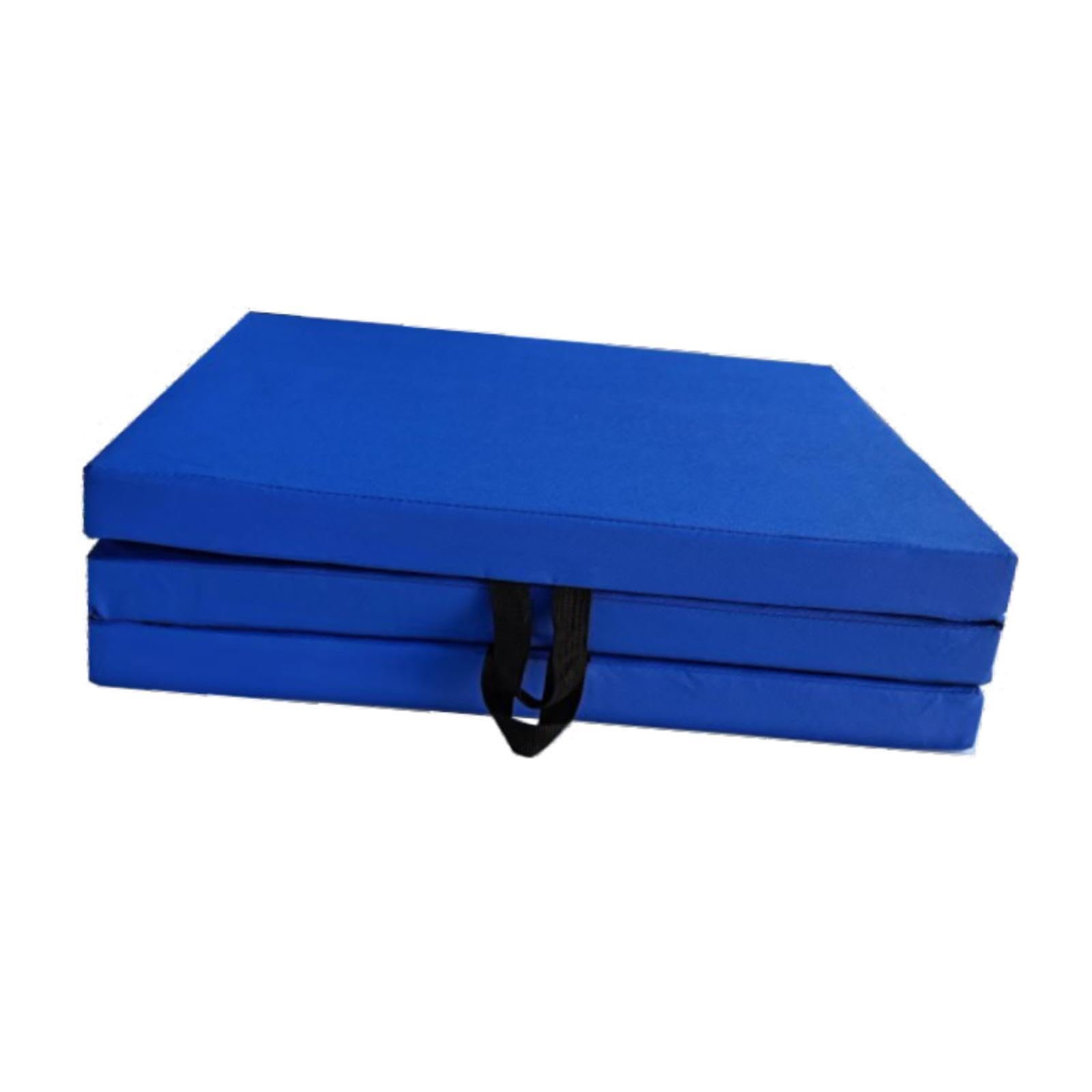 UJEAVETTE® Three Fold Exercise Mat Easy to Store for Women Men Aerobics MMA Pilates Pad Blue-image-12