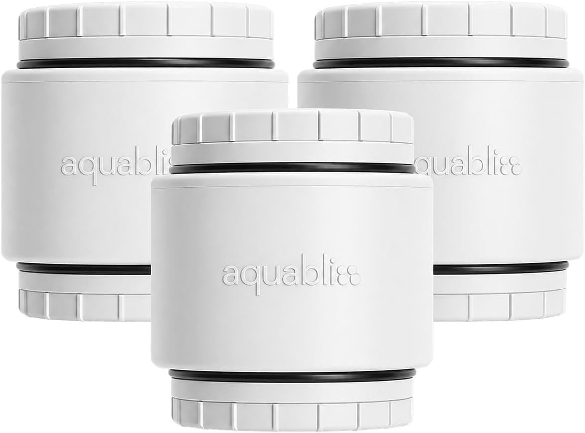 AquaBliss HD Revitalizing Shower Filter Replacement Cartridge for SF400 & SF500-2x Vitamin C + Minerals for Silky Hair, Glowing Skin, Strong Nails. 3-Pack (SFC400)