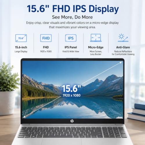 Image of HP 2026 Edition Business Laptop, 15.6 inch Micro-Edge FHD IPS Display, Intel Core i5-1235U (10-Core, Up to 4.4GHz), 16GB RAM, 512GB PCIe SSD, Privacy Shutter, Wi-Fi 6, Numeric Keypad, Windows 11