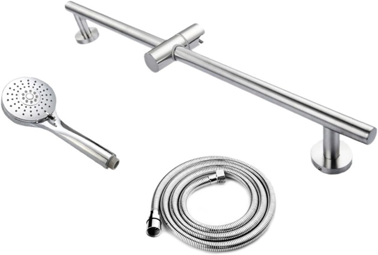 Bathroom Shower Bar Column Sliding Set Movable Adjustable Wall Mounted with Bracket Holder Hand Shower Set (Color : Set H)