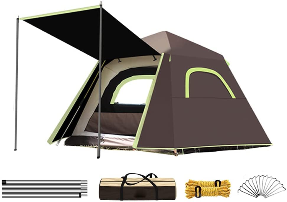 Tente pop up camping 3-4 personnes étanche double couche verte