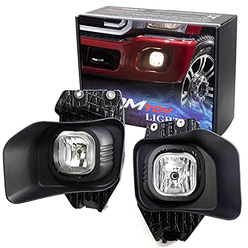iJDMTOY Complete Set Fog Lights Foglamp Kit with Halogen Bulbs, Wiring On/Off Switch and Garnish Bezel Covers Compatible With 2011-2016 Ford F-250 F-350 F-450 Super Duty
