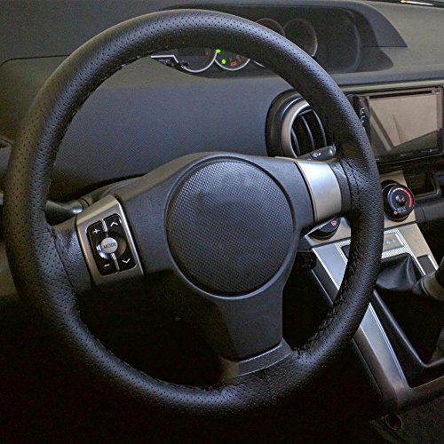 Onerbuy Universal Leather Car Steering Wheel Stitch On Wrap Cover Diy Sewing Breathable And Anti Slip, Maximum For 15-Inch Diameter Car Steering Wheel (Black) #TOP7